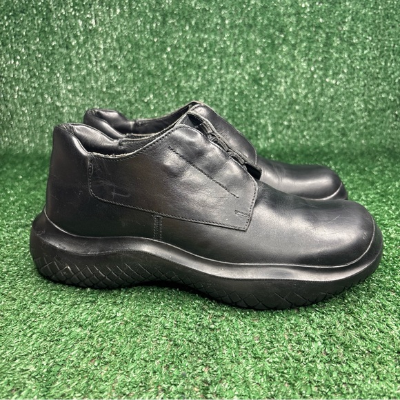 PRADA AW99 Vintage Chunky Derby Black Leather Vibram Square Toe Women's Size 6